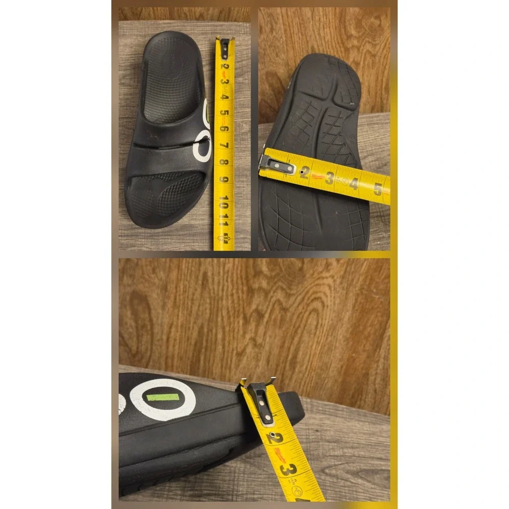 OOFOS OOahh Slide Sandals Shoes Mens 10 Womens 12 Black Recovery Comfort Slip On